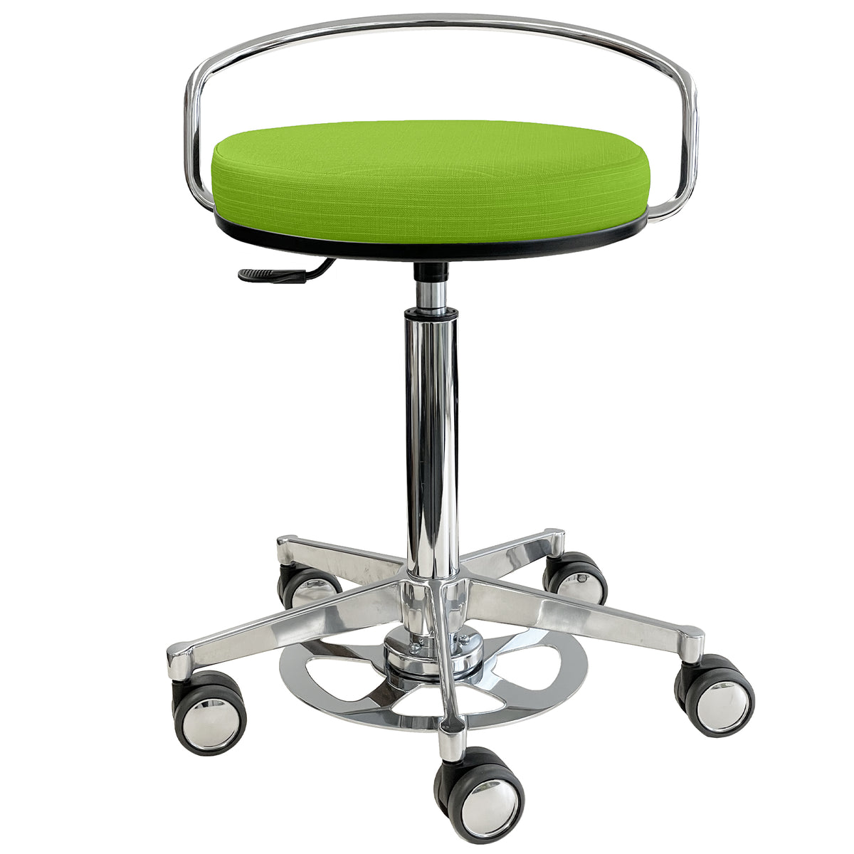 Funktionsdrehhocker medical – Handsfree Praxisstuhl 360° | Fußauslösung