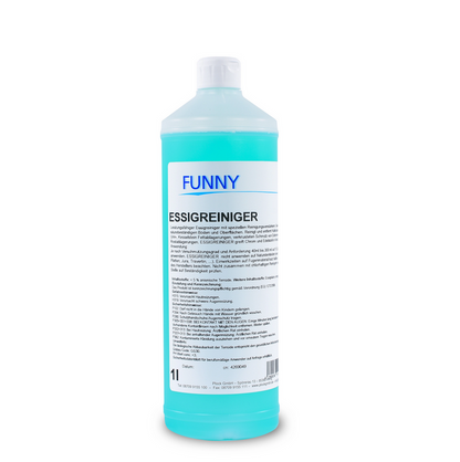 Nettoyant vinaigré Funny, en bouteilles d'1 litre, sans phosphate, 12 pièces