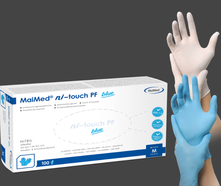 MaiMed® ni–touch PF Nitrilhandschuhe - 1 Packung à 100 Stück
