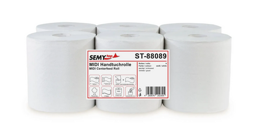 Handtuchrolle MIDI 20 cm, 2-lagig, recycling weiß, Ø 19 cm, 6 Rollen