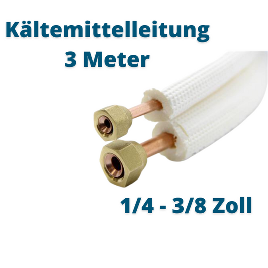 Leitungsset 3m für Split-Klimaanlagen – Kältemittelleitung 1/4" + 3/8", Steuerleitung & Kondensatschlauch