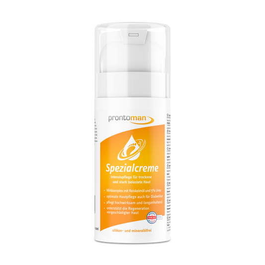 ProntoMan Spezialcreme | Diabetiker-Hautpflege mit Urea 5% & Reiskeimöl | Podologie