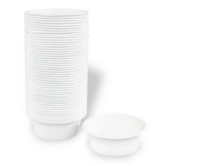 Bol à salade Sobsy sans couvercle, en canne à sucre, 500 ml, blanc, 12x50 pièces