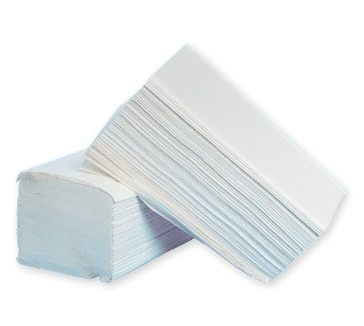 Papierhandtücher 2-lagig | V-Falz | 24x21cm | weiß | 32 Kartons à 3.200 Blatt