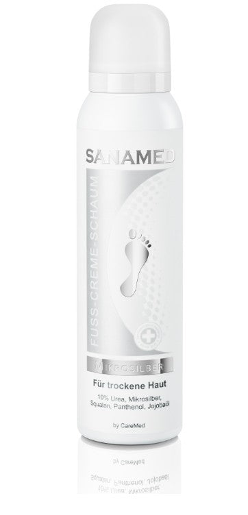 Sanamed Fuß-Creme-Schaum Mikrosilber 150 ml – Hornhautpflege & Feuchtigkeit