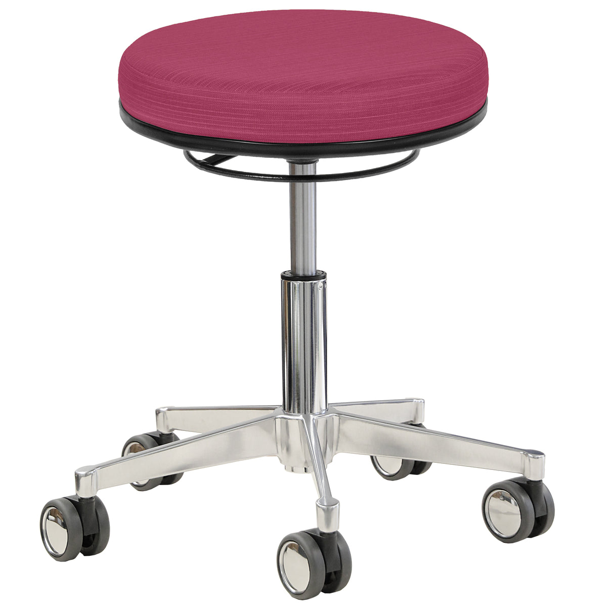 Funktionsdrehhocker Physio Urban Himbeere – Rollhocker für Praxis & Büro