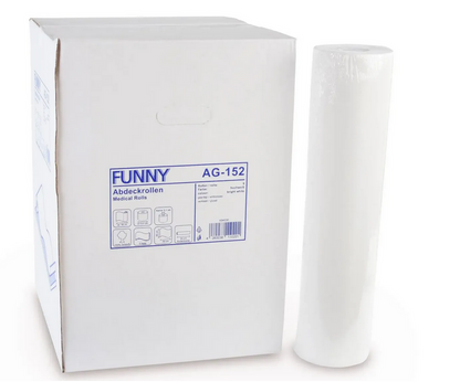 Funny draps d'examen 55 cm, 2 plis, ouate de cellulose, 9 rouleaux