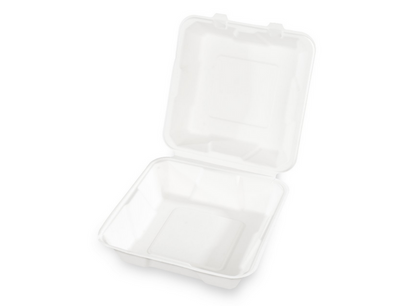 Menüklappbox ungeteilt | Zuckerrohr | kompostierbar | 2 x 100 Stück