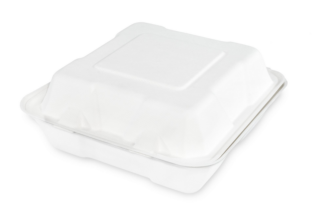 Menüklappbox, ungeteilt, aus Zuckerrohr, 2 x 100 Stück