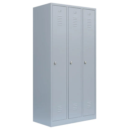 Garderobenschrank 3-türig | Lüllmann® | H 1800 x B 885 x T 500 mm | RAL 7035