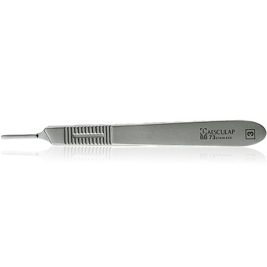 Skalpellgriff Typ 3 BB073R, flach Länge 12,5 cm, mattiert