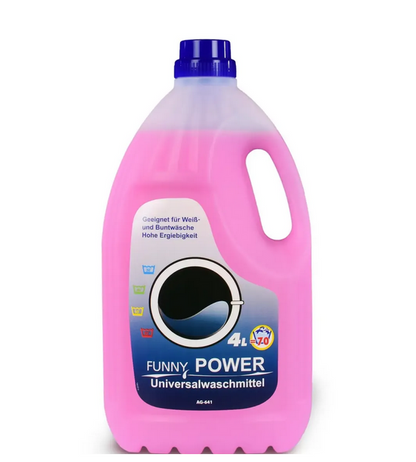 Funny POWER Flüssigwaschmittel | 4 × 4 Liter | 30–95 °C | Ca. 280 Waschladungen